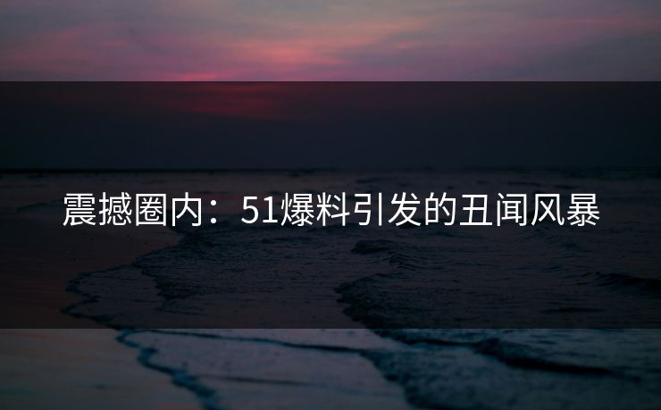 震撼圈内：51爆料引发的丑闻风暴
