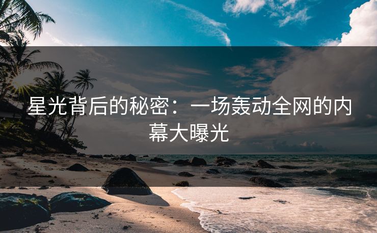 星光背后的秘密：一场轰动全网的内幕大曝光